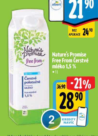   Nature's Promise Free From Čerstvé mléko 1,5%  1 l