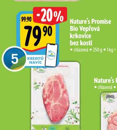   Nature's Promise Bio Vepřová krkovice bez kosti  250 g