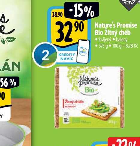   Nature's Promise Bio Žitný chéb 375 g