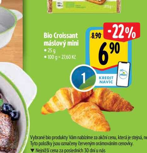 Bio Croissant máslový mini  25g  