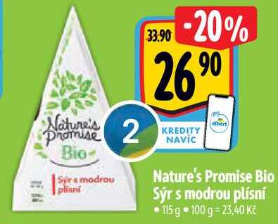 Nature's Promise Bio Sýr s modrou plísní, 115 g