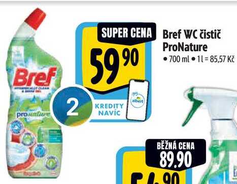 Bref WC čistič ProNature, 700 ml 