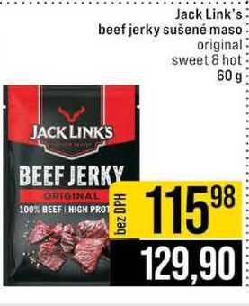 Jack Link's beef jerky sušené maso original sweet & hot 60 g