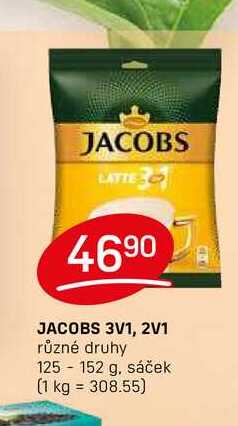 JACOBS 3V1, 2V1 různé druhy 125 152 g, sáček 