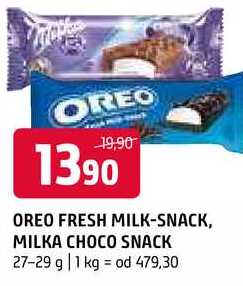 Oreo fresh milk snack milka choco snack 27-29g