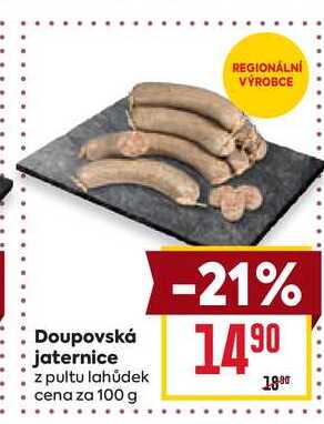 Doupovská jaternice z pultu lahůdek cena za 100g