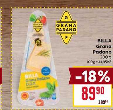 BILLA Grana Padano 200 g 