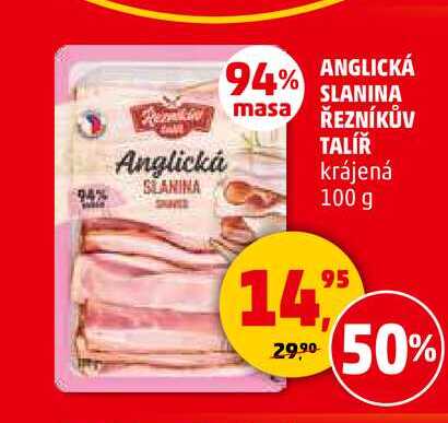 ANGLICKÁ SLANINA ŘEZNÍKŮV TALÍŘ krájená, 100 g 