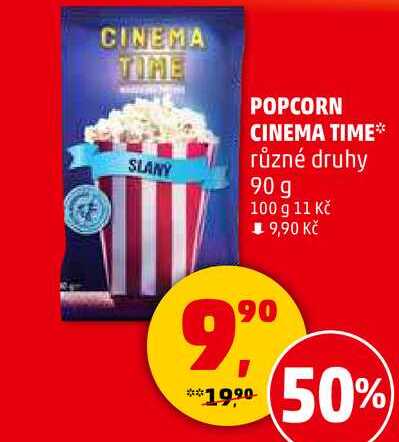 POPCORN CINEMA TIME různé druhy, 90 g