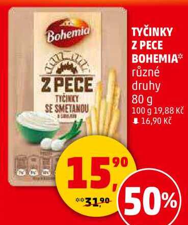 BOHEMIA TYČINKY Z PECE různé druhy, 80 g