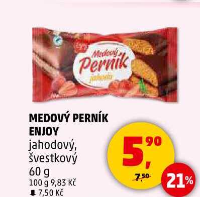 MEDOVÝ PERNÍK ENJOY jahodový, švestkový, 60 g