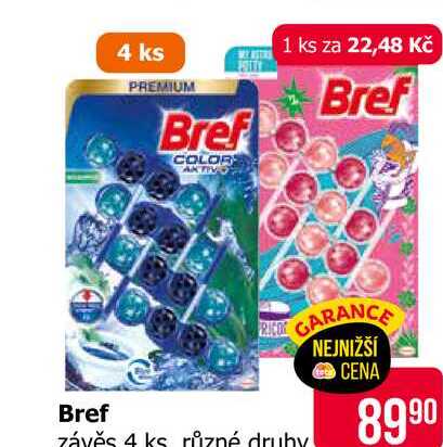 Bref Color Aktiv WC blok 4x50ml, vybrané druhy