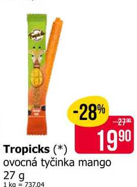 Tropicks ovocná tyčinka mango 27 g 