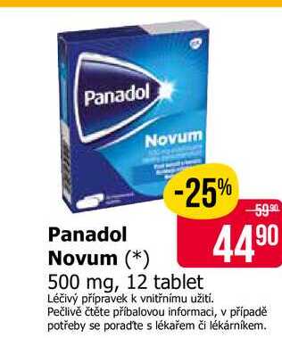 Panadol Novum 500 mg, 12 tablet