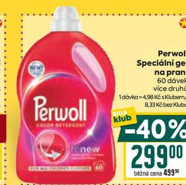 Perwol Speciální gel na praní 60 dávek 