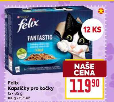 Felix Kapsičky pro kočky 12x 85 g  