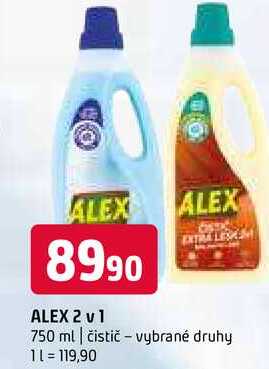 Alex 2 v 1 750 ml čistič vybrané druhy 