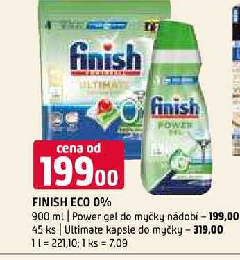 finish eco 0%900 ml Power gel do myčky nádobí 45 ks Ultimate kapsle do myčky