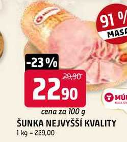 Šunka nejvyšší jakosti 100g