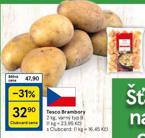 Tesco Brambory, 2 kg. varný typ B 