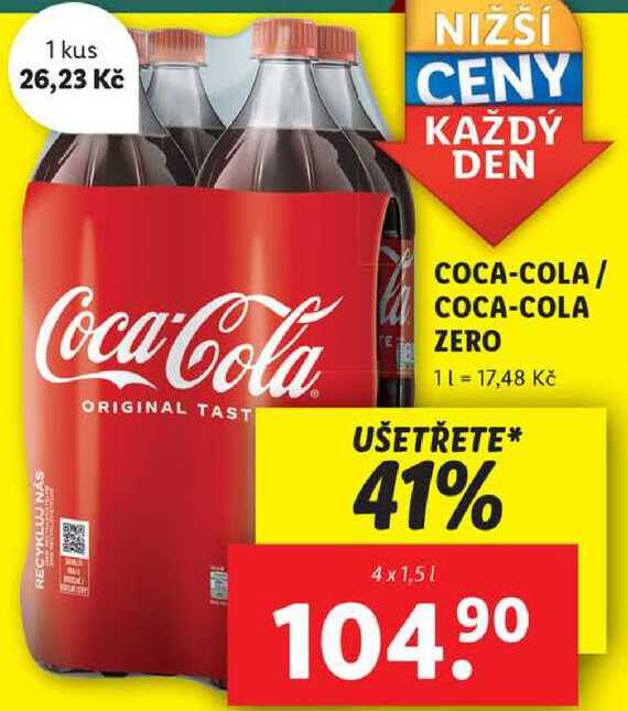 COCA-COLA/COCA-COLA ZERO, 4x 1,5 l