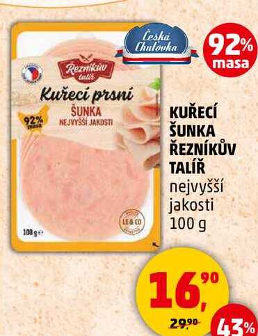  Kuřecí šunka Řezníkův talíř, 100 g