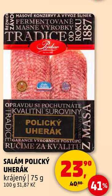  Salám polický uherák krájený, 75 g