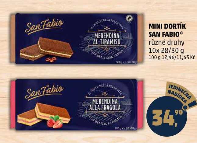 MINI DORTÍK SAN FABIO různé druhy, 10x 28/30 g