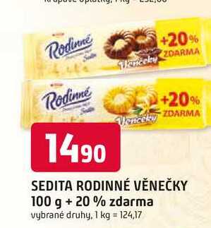 SEDITA RODINNÉ VĚNEČKY 100 g + 20% zdarma 