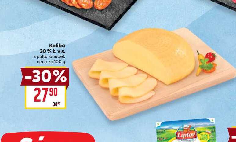 Koliba 30% t. vs. z pultu lahůdek cena za 100g