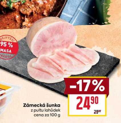 Zámecká šunka z pultu lahůdek cena za 100g