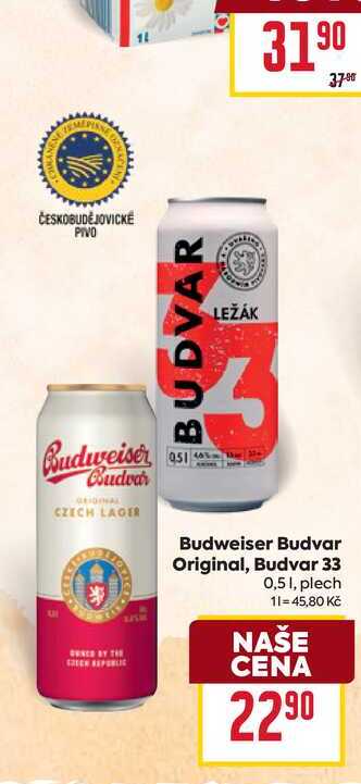 Budweiser Budvar Original, Budvar 33 0,51, plech