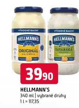 Hellmann's 340ml vybrané druhy