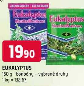 Eukalyptus 150 g bonbóny vybrané druhy 