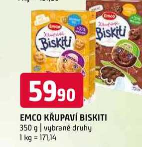 Emco křupaví biskiti 350 g vybrané druhy 