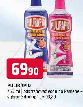 Pulirapid 750 ml odstraňovač vodního kamene vybrané druhy