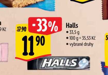   Halls  33,5 g 