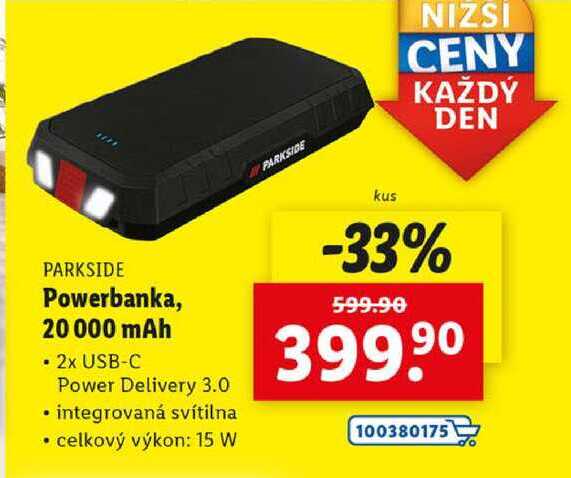 Powerbanka, 20 000 mAh