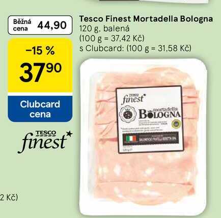 Tesco Finest Mortadella Bologna, 120 g, balená 