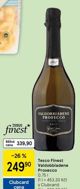 Tesco Finest Valdobbiadene Prosecco, 0.75 l