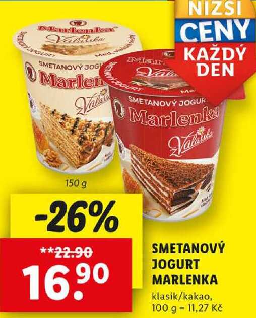 SMETANOVÝ JOGURT MARLENKA, 150 g