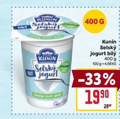 Kunín Selský jogurt bílý 400 g 