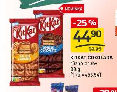 KITKAT ČOKOLÁDA různé druhy 99 g