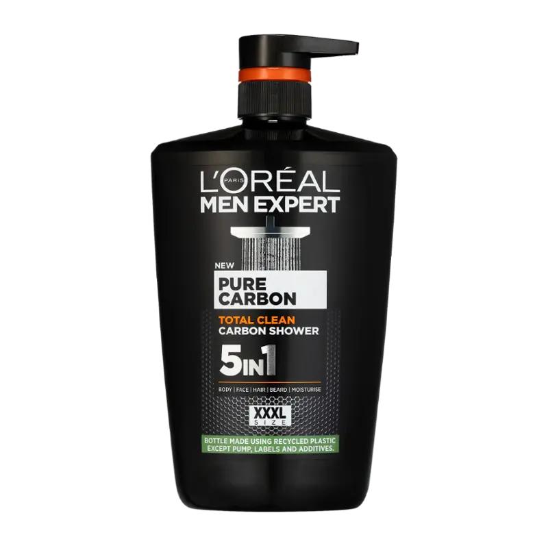 L'Oréal Men Sprchový gel Pure Carbon 5v1, 1 l