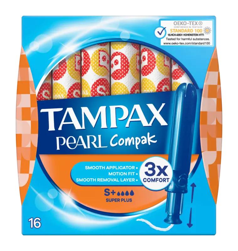 Tampax Tampony s aplikátorem Compak Pearl Super Plus, 16 ks