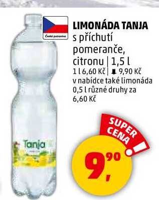 TANJA limonáda příchutí pomeranče, 1,5 l 