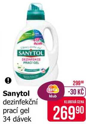 Sanytol dezinfekční prací gel 34 dávek 