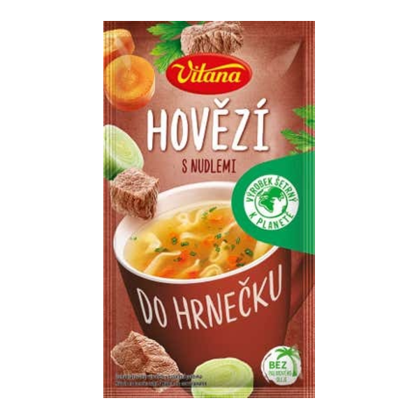 Vitana Do hrnečku Instantní hovězí polévka s nudlemi