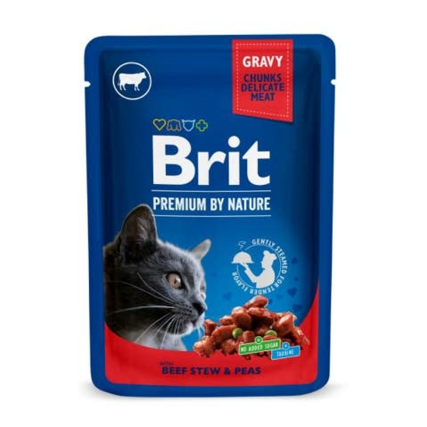 Brit Premium by Nature Kapsička pro kočky s hovězím a hráškem