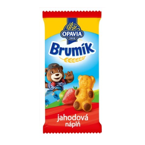 Opavia Brumík Jablečno-jahodová náplň jemné pečivo